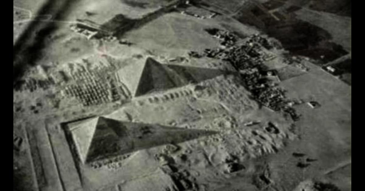 Giza pyramids captured by Brigadier General P. R. C. Groves 1926