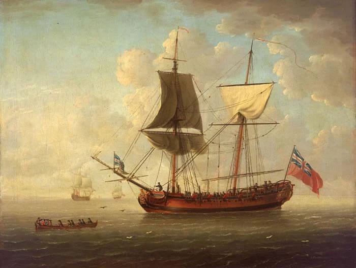 Naval brigantine schooner